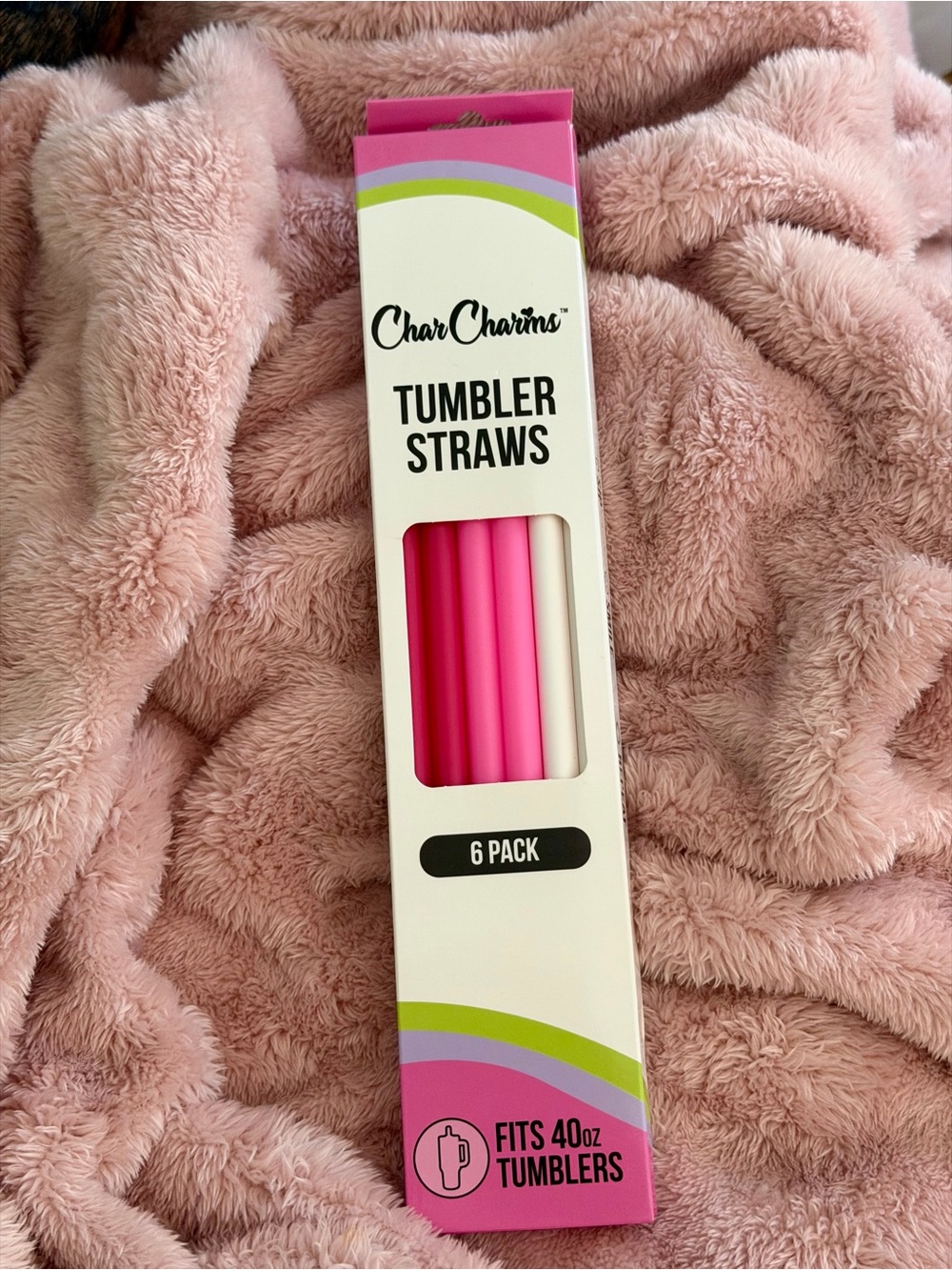 Pink Tumbler Straws - 6 Pack